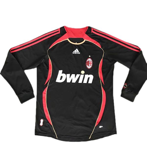 AC milan third retro soccer jersey long sleeve sportwear men's soccer shirt football sport t-shirt 2006-2007