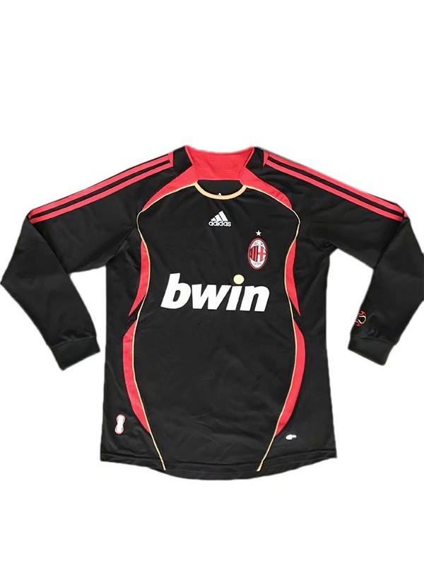 AC milan third retro soccer jersey long sleeve sportwear men's soccer shirt football sport t-shirt 2006-2007