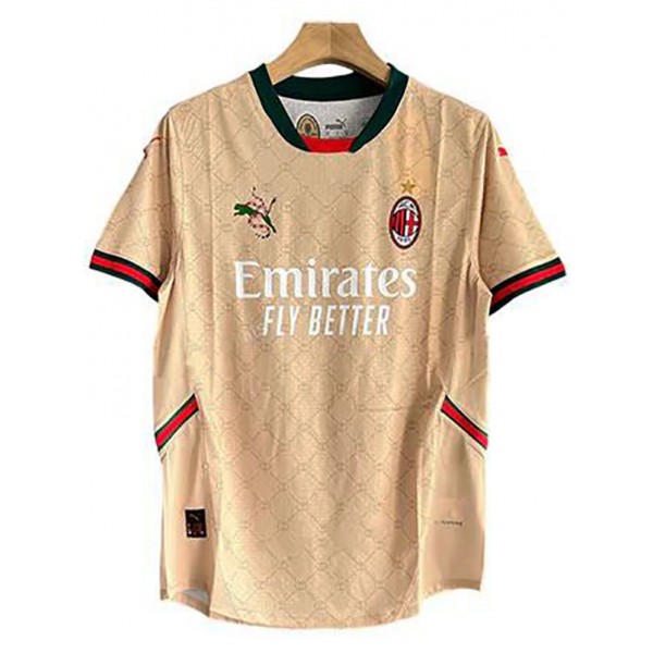 AC Milan x maillot de football special version joueur 125e anniversaire uniforme doré kit de football de sport pour hommes haut chemise 2024-2025