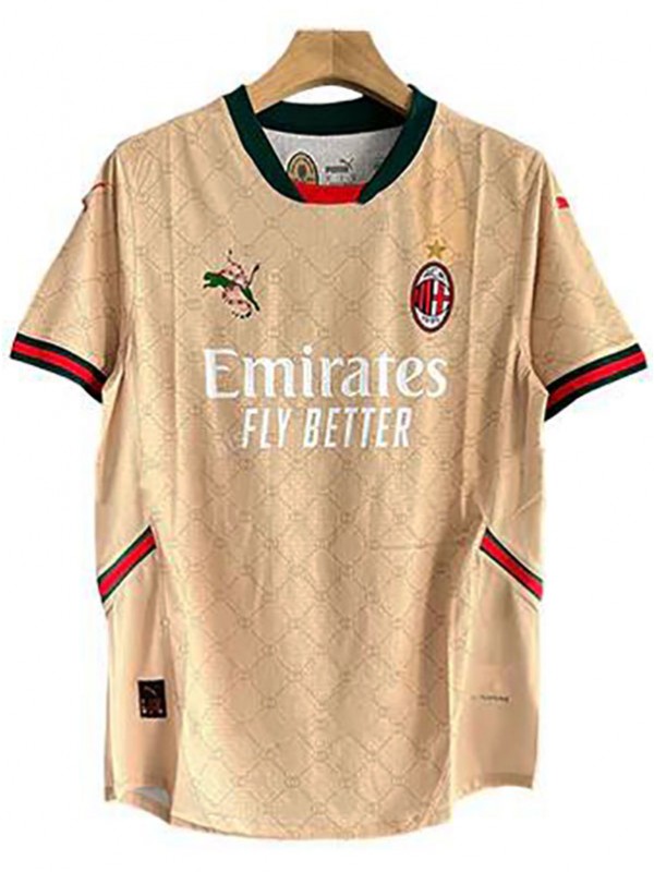 AC Milan x maillot de football special version joueur 125e anniversaire uniforme doré kit de football de sport pour hommes haut chemise 2024-2025