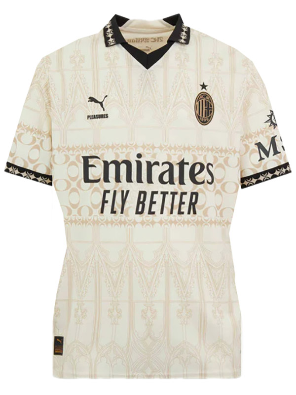 ac milan x plaisirs maillot authentique féminin uniforme de football blanc pour femme vêtements de sport pour dames hauts de football chemise de sport 2023-2024