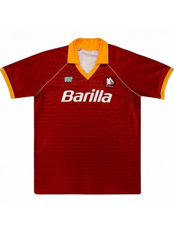 AS roma home retro soccer jersey maillot match men's 1st sportwear football shirt 1990-1991