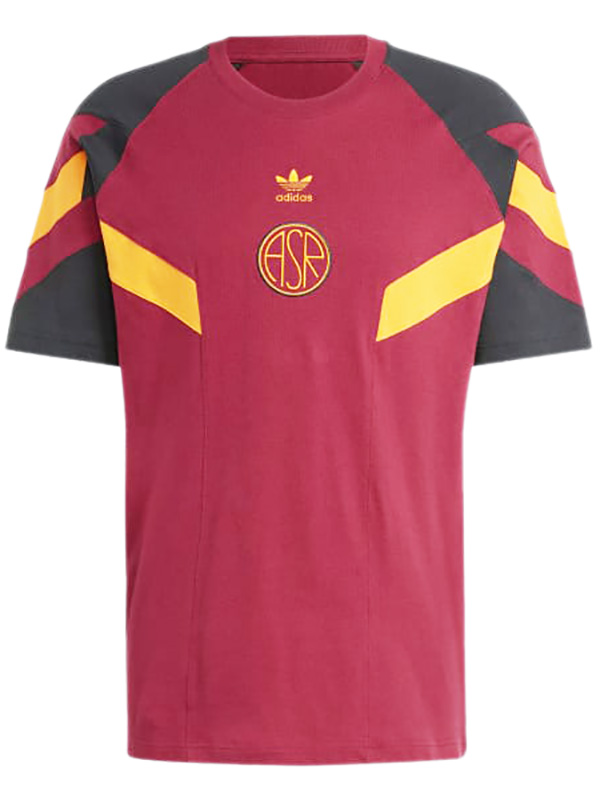 AS roma maillot d'entraînement d'avant-match uniforme de football kit de football rouge pour hommes hauts chemise de sport 2024-2025