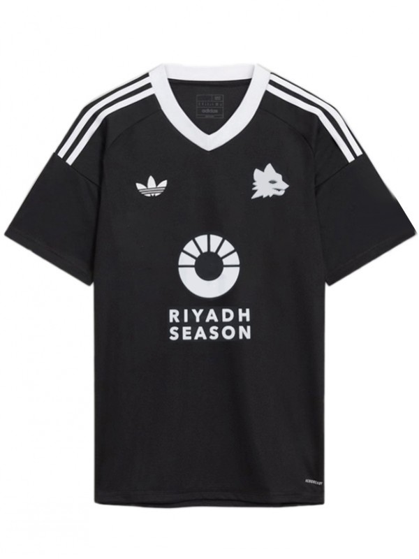 AS Roma maillot de gardien de but troisième maillot uniforme de football maillot de football noir pour homme 2024-2025
