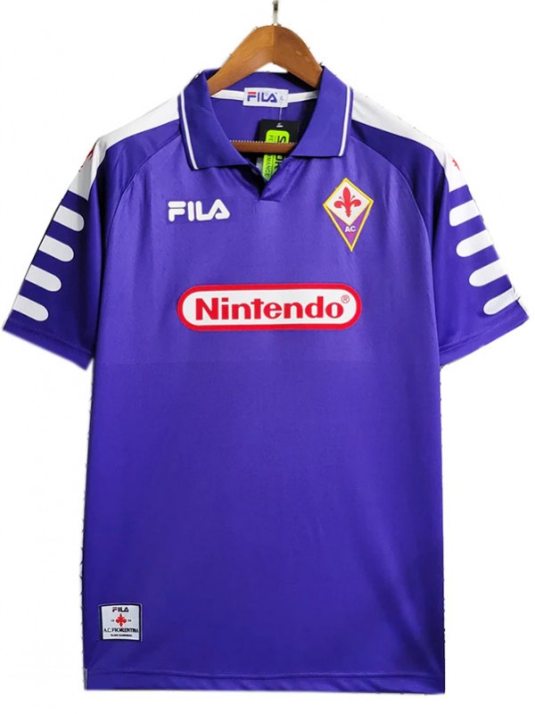 Fiorentina maillot rétro domicile uniforme de football vintage premier maillot de football pour hommes haut de sport 1998-1999