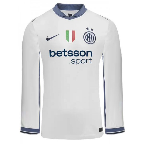 Inter milan maillot à manches longues extérieur uniforme de football adulte hommes deuxième tenue de sport kit de football haut chemise 2024-2025