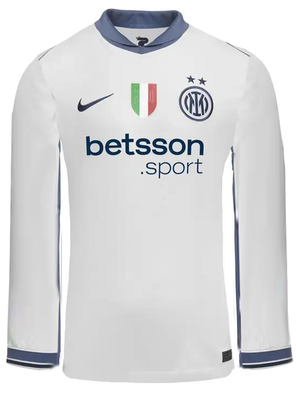 Inter milan maillot à manches longues extérieur uniforme de football adulte hommes deuxième tenue de sport kit de football haut chemise 2024-2025