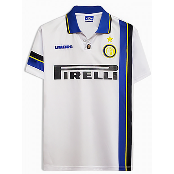 Inter Milan maillot rétro extérieur uniforme de football vintage pour hommes deuxième tenue de sport haut 1997-1998