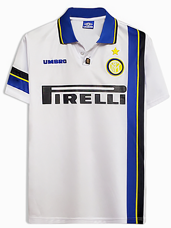 Inter Milan maillot rétro extérieur uniforme de football vintage pour hommes deuxième tenue de sport haut 1997-1998