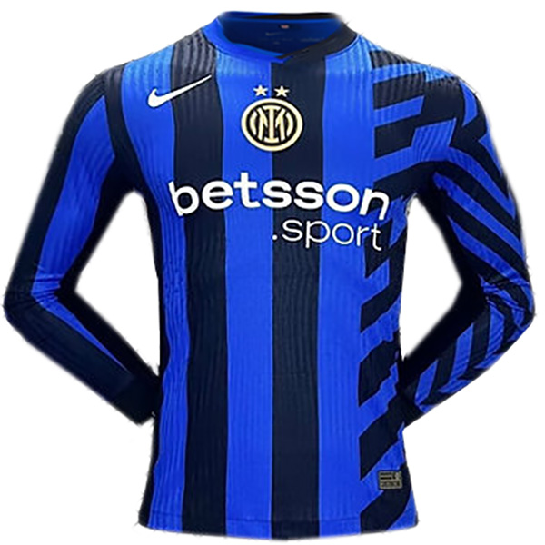 Inter milan maillot de football à manches longues pour hommes uniforme de football premier maillot de sport 2024-2025