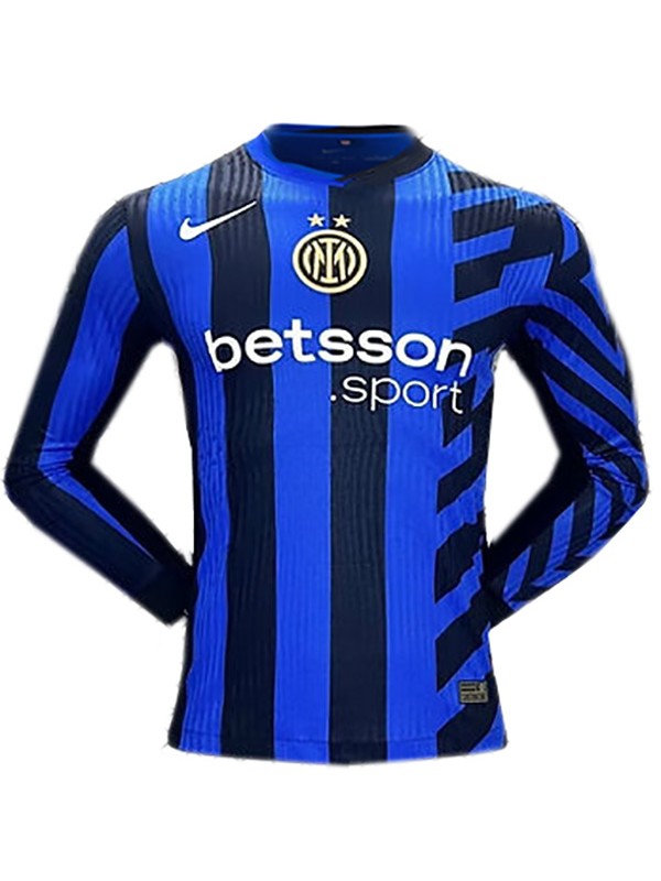 Inter milan maillot de football à manches longues pour hommes uniforme de football premier maillot de sport 2024-2025