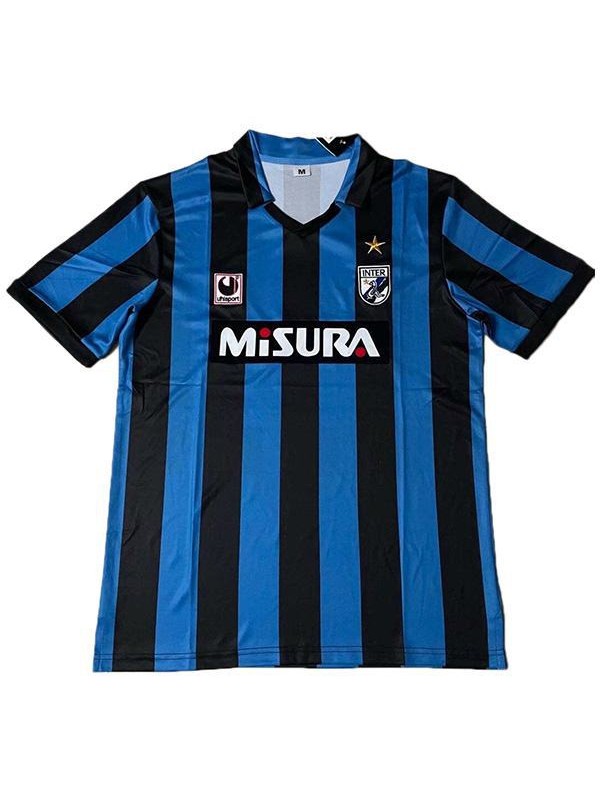 Inter Milan Home Vintage Retro Soccer Jersey Maillot Match Premier Maillot de Football Sportswear Homme 1988-1990