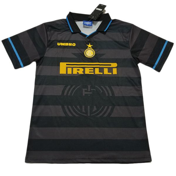 Inter Milan Retro Jersey Black Men's Soccer Sportwear Football Shirt 1997/98