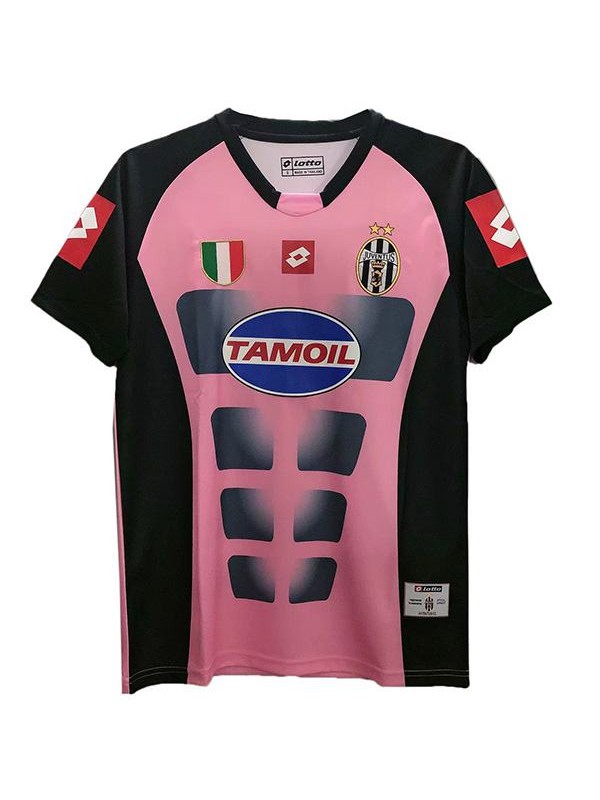 Juventus extérieur maillot de football rétro vêtements de sport deuxième maillot de football pour hommes t-shirt de sport de football rose 2002-2003 