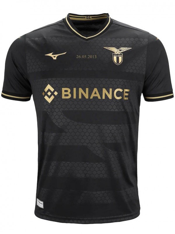 Lazio Mizuno maillot rétro spécial pour adulte uniforme de football anniversaire tenue de sport noire pour homme haut 2013-2014