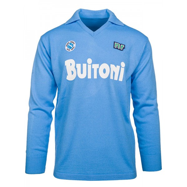 Napoli domicile maillot rétro manches longues uniforme de football premier maillot de football de sport pour hommes 1986-1987