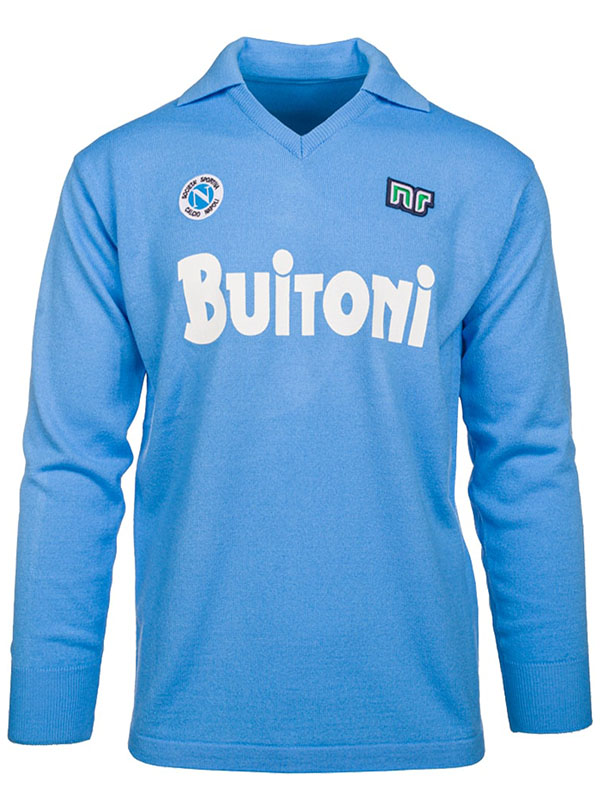 Napoli domicile maillot rétro manches longues uniforme de football premier maillot de football de sport pour hommes 1986-1987