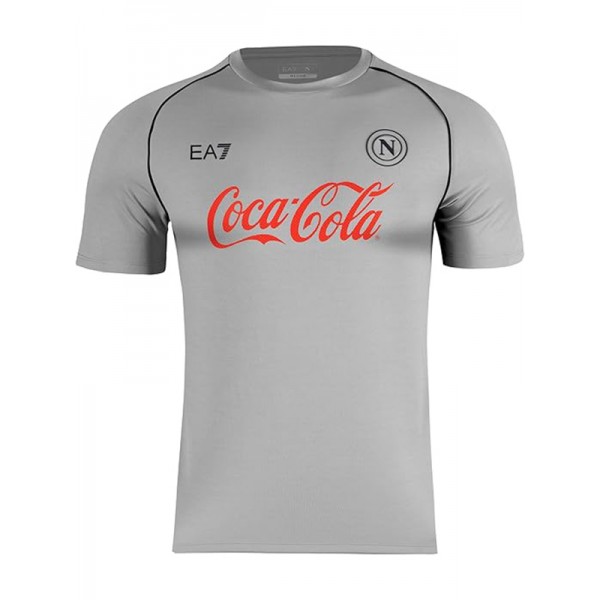 Napoli maillot d'entraînement uniforme de football pour adulte hauts de football gris pour hommes vêtements de sport chemise de sport 2024-2025