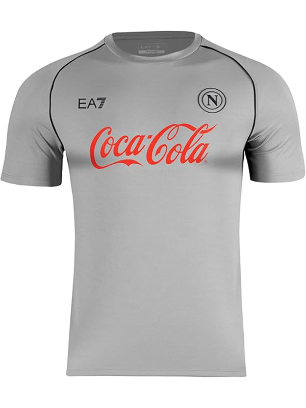 Napoli maillot d'entraînement uniforme de football pour adulte hauts de football gris pour hommes vêtements de sport chemise de sport 2024-2025