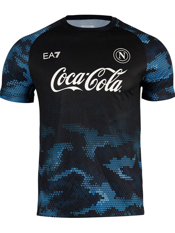 Napoli maillot d'entraînement de noir uniforme vêtements de sport de football pour hommes hauts de football chemise de sport 2024-2025