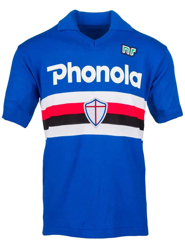 Sampdoria maillot rétro domicile de la uniforme de football vintage pour homme premier maillot de football de sport 1987-1988