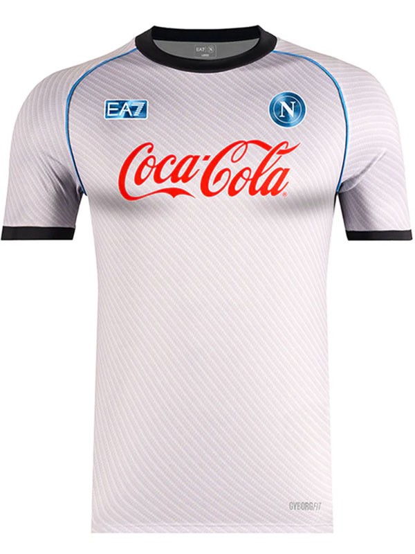SSC Napoli maillot d'entraînement spécial d'avant-match uniforme de football argenté pour hommes haut de maillot de sport 2025-2026