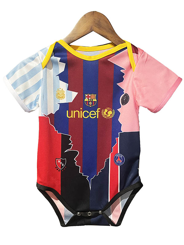 Barcelona maillot Messi pour bébé mini body pour nouveau-né uniforme de football PSG vêtements d'été combinaison une pièce kit de vêtements de sport de football argentin hauts Inter Miami maillot de sport 2025-2026