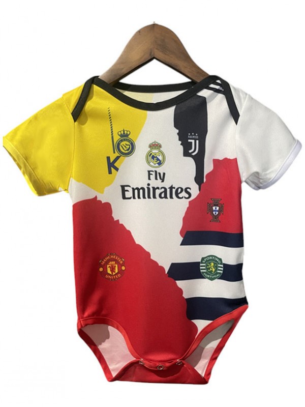 Real Madrid maillot Ronaldo 7 combinaison bébé mini body nouveau-né, uniforme de football Juventus kit de football Manchester United pour hommes vêtements d'été Portugal combinaison une pièce 2025-2026