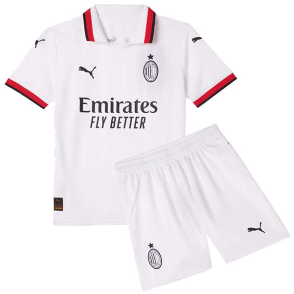 AC Milan maillot de football extérieur pour enfants de l' kit de football pour enfants deuxième mini-chemise de football uniformes pour jeunes 2024-2025