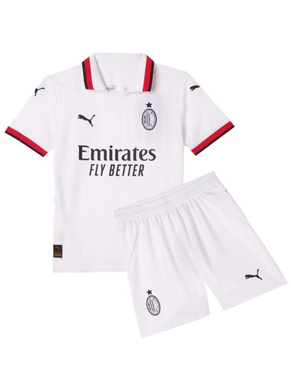 AC Milan maillot de football extérieur pour enfants de l' kit de football pour enfants deuxième mini-chemise de football uniformes pour jeunes 2024-2025