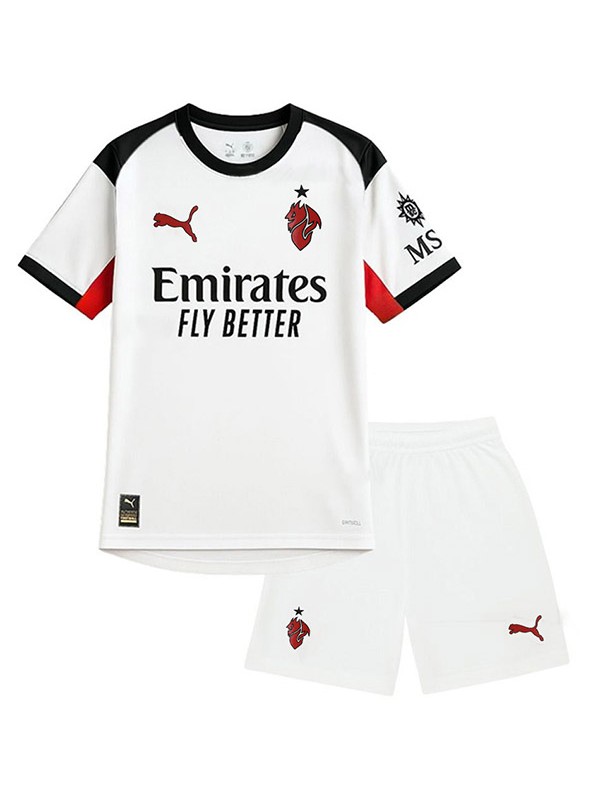 AC Milan maillot de football extérieur pour enfants de l' kit de football pour enfants deuxième mini-chemise de football uniformes pour jeunes 2025-2026