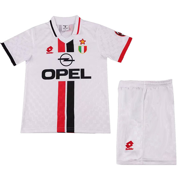 AC milan maillot de football rétro pour enfants à l'extérieur kit de football vintage pour enfants deuxième mini-chemise de football uniformes pour jeunes 1996-1997