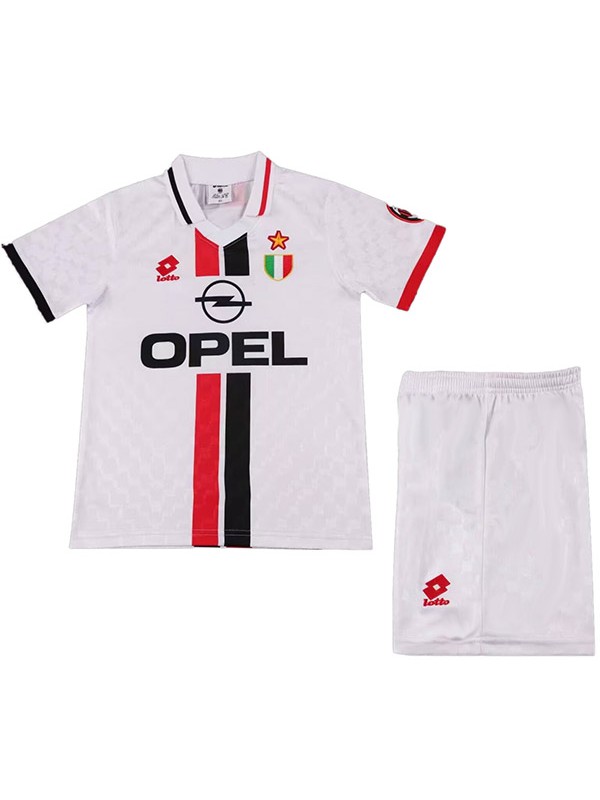 AC milan maillot de football rétro pour enfants à l'extérieur kit de football vintage pour enfants deuxième mini-chemise de football uniformes pour jeunes 1996-1997
