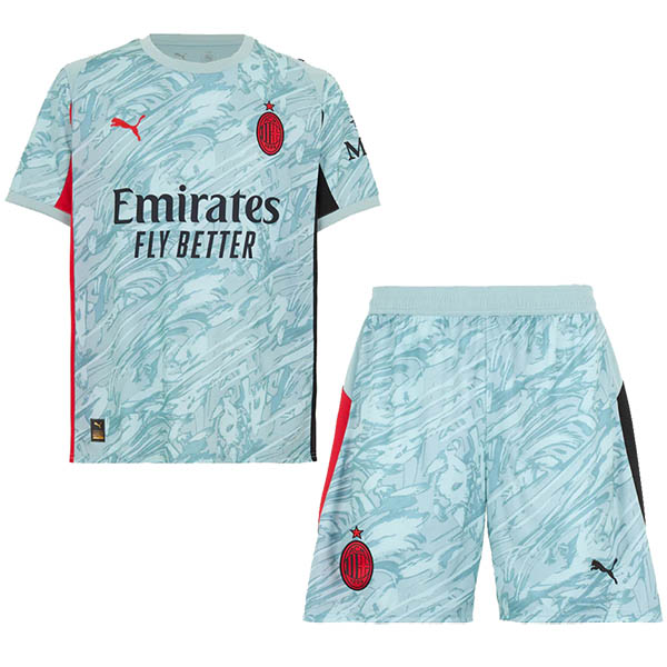 AC milan maillot de gardien de but pour enfants kit de football maillot de football pour enfants mini uniformes pour jeunes 2025-2026