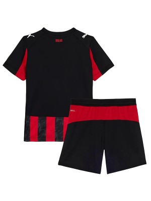 AC milan maillot de football domicile pour enfants, kit de football pour enfants premier mini-maillot de football uniformes pour jeunes 2025-2026