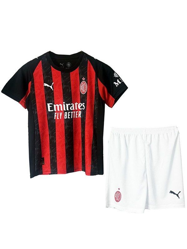 AC milan maillot de football domicile pour enfants, kit de football pour enfants premier mini-maillot de football uniformes pour jeunes 2025-2026