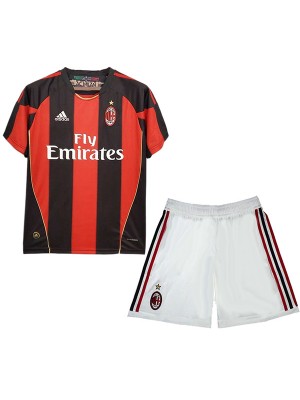 AC milan maillot de football rétro pour enfants tenue de football vintage mini-maillot uniformes pour jeunes 2011-2012