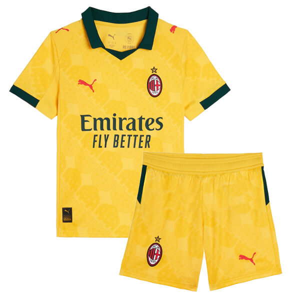 AC milan troisième maillot de football pour enfants kit enfants 3ème mini maillot de football uniformes pour jeunes 2025-2026