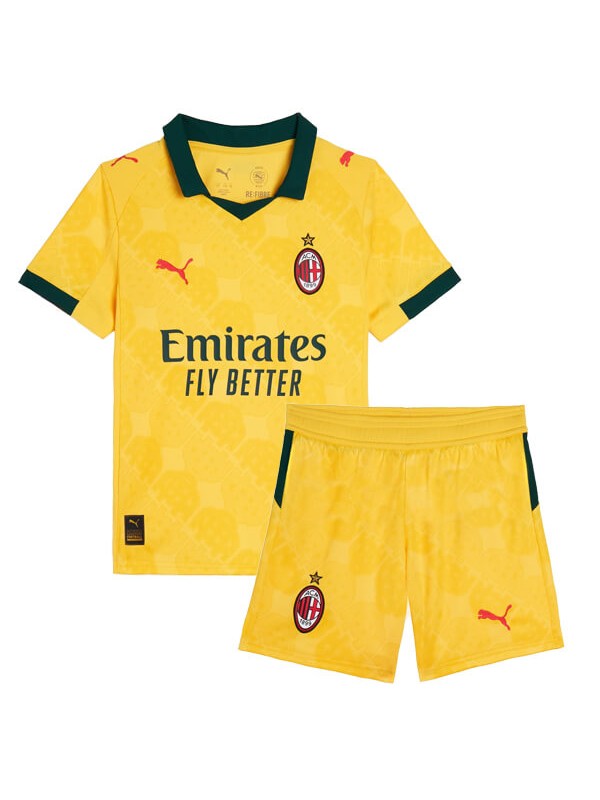 AC milan troisième maillot de football pour enfants kit enfants 3ème mini maillot de football uniformes pour jeunes 2025-2026