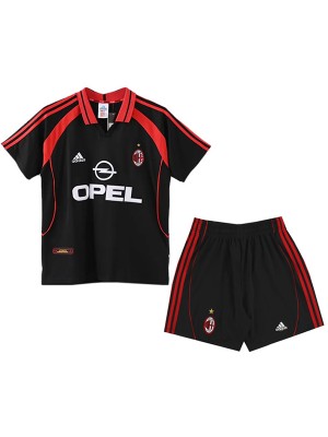 AC milan maillot de football rétro pour enfant troisième maillot tenue de football pour enfant vintage 3e maillot uniformes pour jeunes 2000-2001