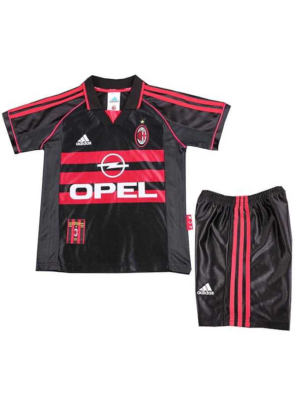 AC milan troisième maillot rétro pour enfants kit vintage de football pour enfants 3ème mini maillot de football uniformes pour jeunes 1998-1999