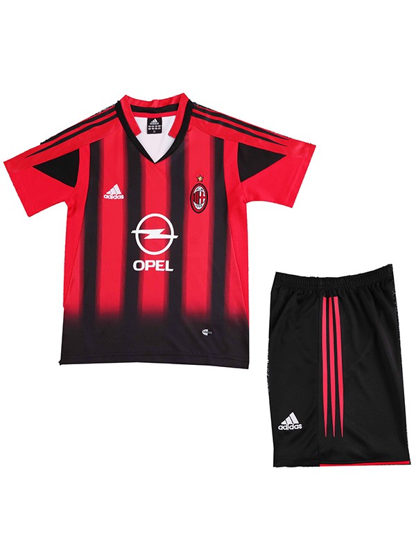 AC milan troisième maillot rétro pour enfants kit vintage de football pour enfants 3ème mini maillot de football uniformes pour jeunes 2004-2005