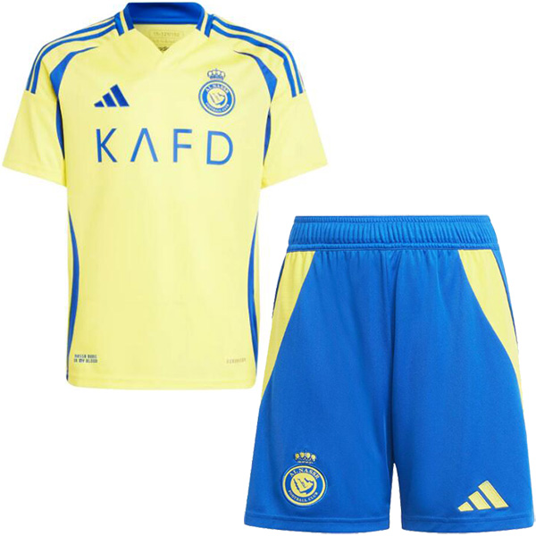 Al nassr kit maison enfants football infantile enfants premier maillot de football mini uniformes jeunesse 2024-2025