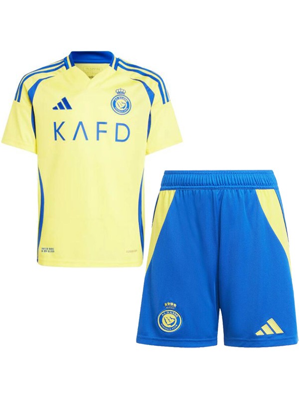 Al nassr kit maison enfants football infantile enfants premier maillot de football mini uniformes jeunesse 2024-2025