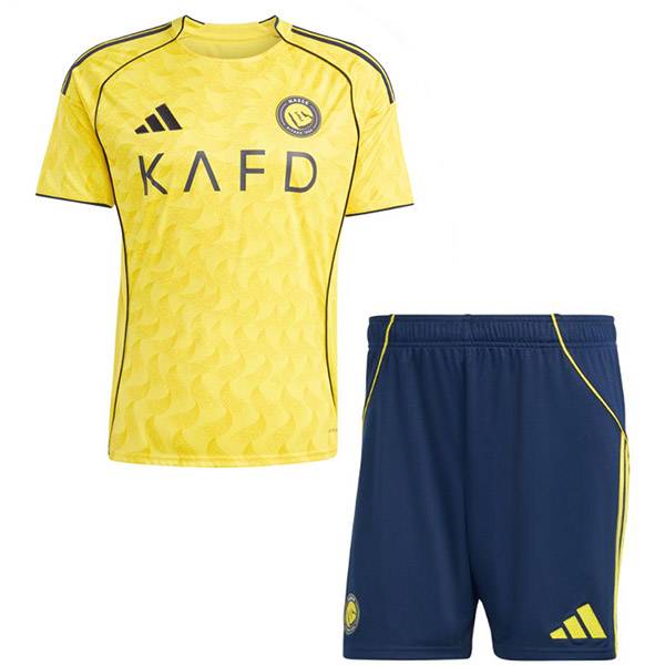 Al nassr kit maison enfants football infantile enfants premier maillot de football mini uniformes jeunesse 2025-2026