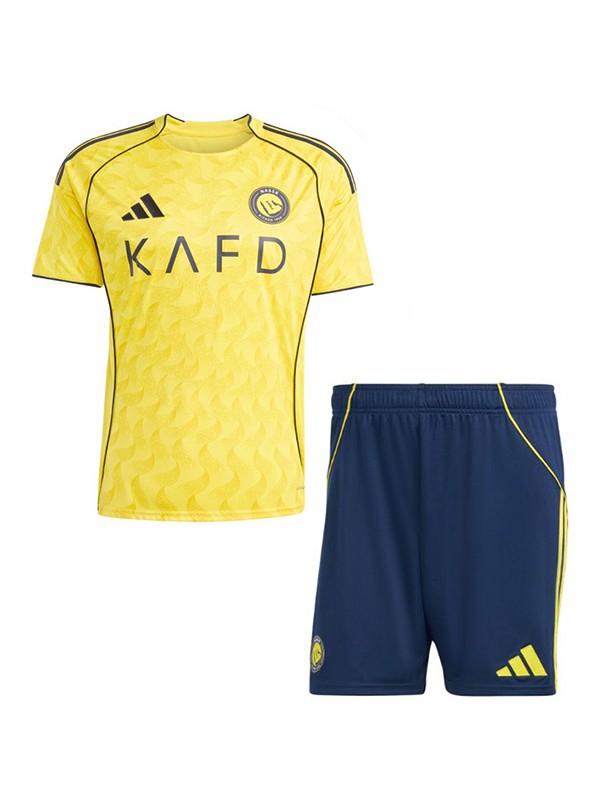 Al nassr kit maison enfants football infantile enfants premier maillot de football mini uniformes jeunesse 2025-2026