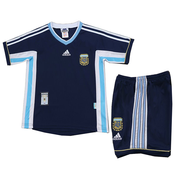 argentina maillot de football rétro pour enfants deuxième maillot de football vintage uniformes pour jeunes 1998