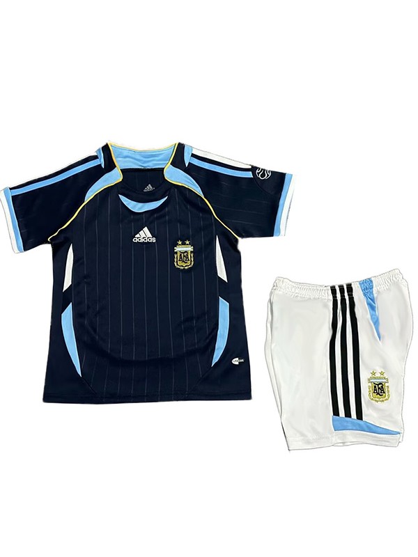 Argentina maillot de football rétro pour enfants à l'extérieur kit de football vintage pour enfants deuxième mini-chemise de football uniformes pour jeunes 2006