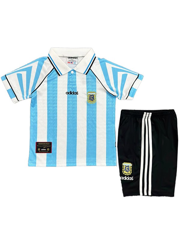 Argentina maillot de football rétro pour enfants tenue de football vintage mini-maillot uniformes pour jeunes 1996-1997