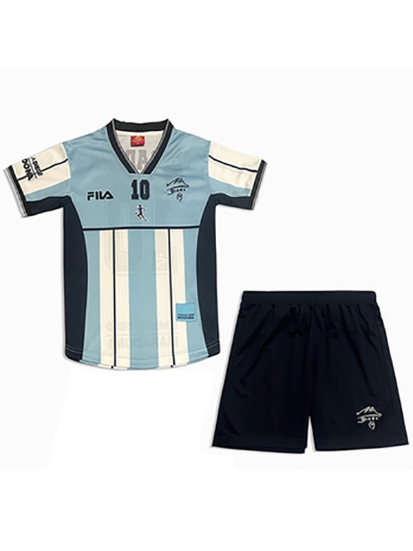Argentina maillot de football rétro commémoratif pour enfants version spéciale MARADONA mini-chemise de football vintage pour enfants uniformes pour jeunes 2001
